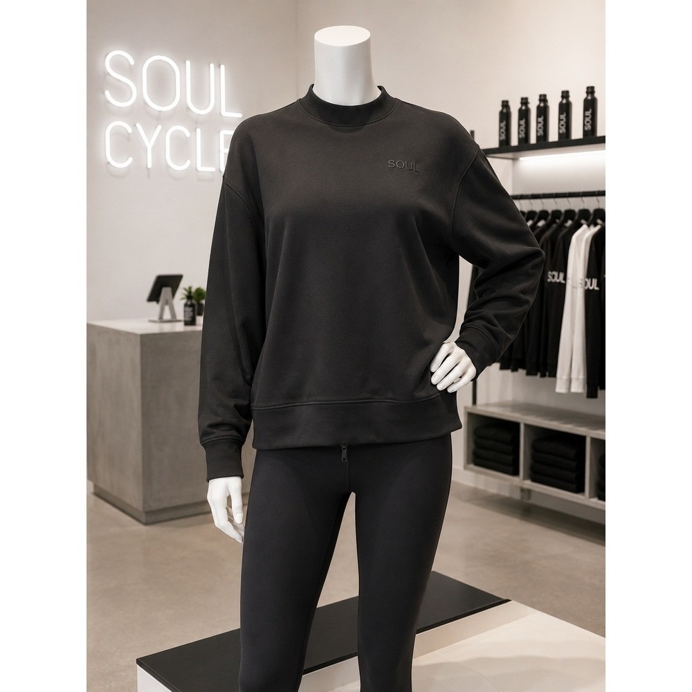 SoulCycle SOUL Collection Black Performance Sweatshirt w/Zipper in Large